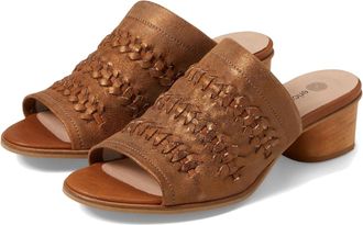 Eric Michael Eric Michael Lisbon Sandal Womens Tan Leather Slip-On Block Heel GAL2202