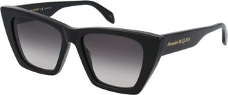 Alexander McQueen Womens Sunglasses Black-Grey Acetate Black-Black-Grey Black/black/grey