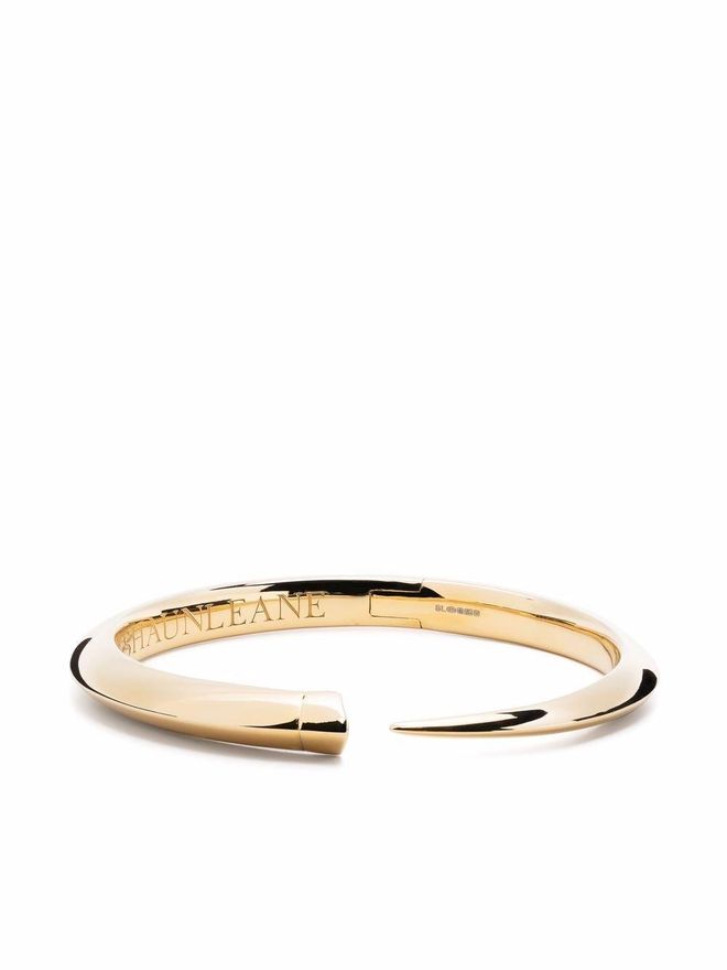 Tusk open bangle - women - Gold Vermeil - S