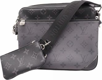 Louis Vuitton Black Gray Shoulder Bag (Pre-Owned)