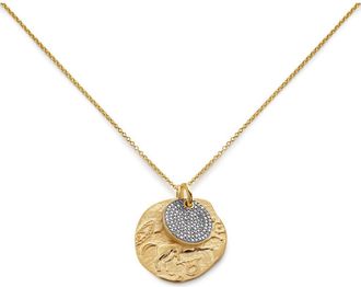 Monica Vinader Goddess Coin Pendant Necklace in 18K Gold Vermeil at Nordstrom
