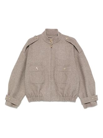 Maje button-detailed bomber jacket - Neutrals