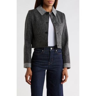 Frame Denim Button Front Jacket in Check Multi at Nordstrom Rack, Size X-Small