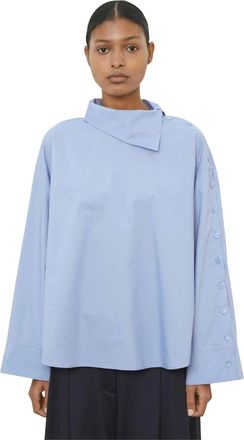 Meimeij Overhemden, Dames, Blauw, 2Xs, Heldere Blauwe Shirt Stijlvolle Mode