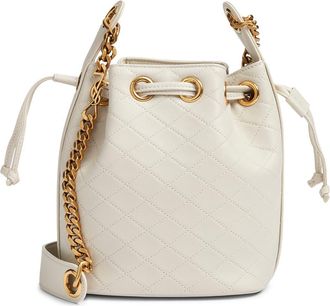 Saint Laurent Cassandre Quilted Leather Bucket Bag in Blanc Vintage at Nordstrom