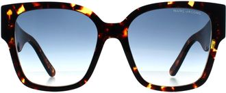 Marc Jacobs Square Womens Dark Havana Blue Gradient 698/S - Brown - One Size