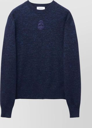Alexander McQueen ribbed crew neck m&eacute;lange wool sweater