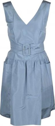 Prada Dames, Jurken, Blauw, Maat: XS Zijde