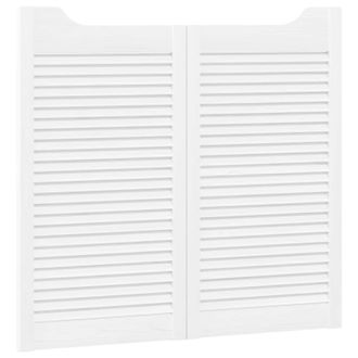 vidaXL Puertas Batientes 2 Pcs Blanco Madera De Pino Maciza Vidaxl