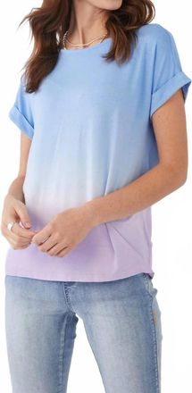 FDJ Dip Dyed Boat Neck Top In Blue/purple