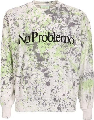 Aries Paint Splatter Sweatshirt - Heren - Sweatshirts - Veelkleurig - S - Katoen - Hoodies & sweatvesten