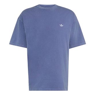 adidas Trefoil Essentials Washed Loose Dropped T-Shirt Asia Sizing Dark Blue LC6376