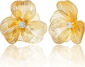 Jessica Simpson Textured Gold-Tone Petal Flower Stud Earrings at Nordstrom