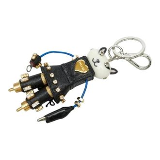 Prada Pre-owned Accessories, female, Black, Size: ONE SIZE Pre-owned Cat Robot Leather Keychain