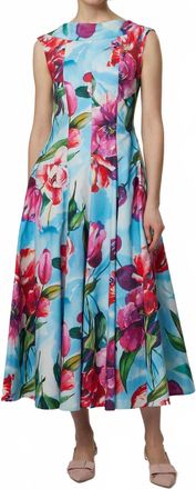 Talbot Runhof Cocktail Midi Dress In Multi
