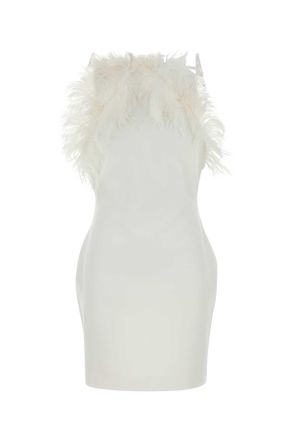 The Attico White Stretch Cady Mini Dress