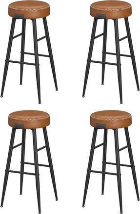Vasagle 4 taburetes de bar de altura de 76,2 cm de color marr&oacute;n
