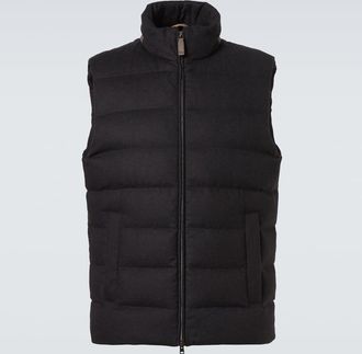 Herno Gilet in seta e cashmere con imbottitura in piuma