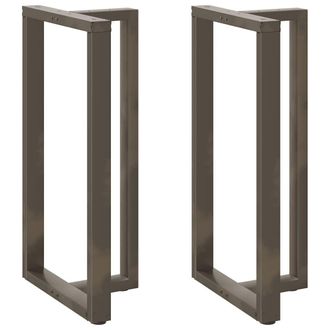 Berkfield Home Bar Table Legs T-Shaped&not;2 pcs Natural Steel 60x35x(110-111) cm Steel in Black