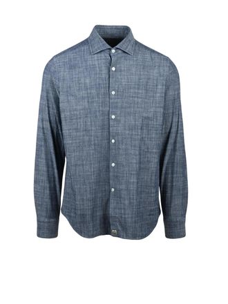 Sonrisa Textured Cotton Long-Sleeve Sonrisa Shirt With Button-Down Front