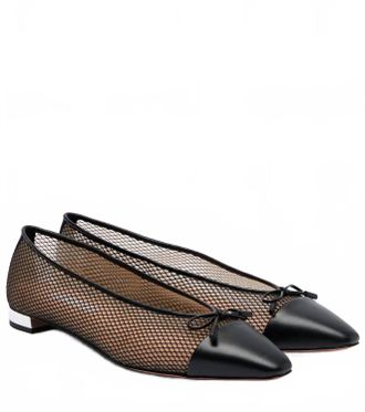 Aquazzura Womens Gioia Mesh Flats In Black