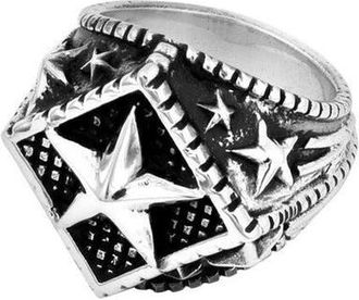 King Baby Studio Diamond Star Ring in Silver at Nordstrom, Size 11
