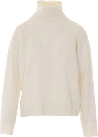 Liu Jo Pullover met hoge hals - Dames - Coltruien - Wit - S - Wol - Truien & Vesten