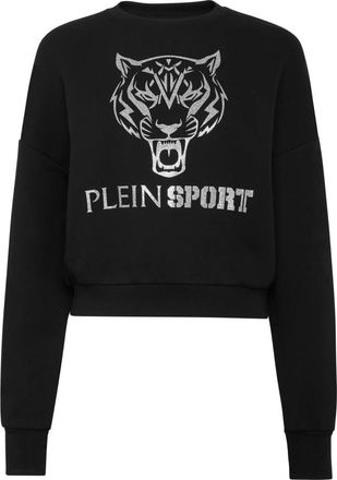 Plein Sport Sweatshirt Tiger - Dames - Sportshirts - Zwart - 2XL - Katoen - Fitness
