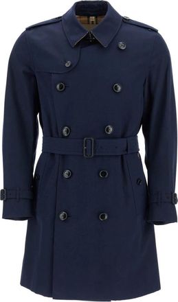 Burberry Kensington Trenchcoat - Heren - Trenchcoats - Blauw - XL - Katoen - Jassen