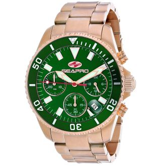 Seapro Mens Scuba 200 Chrono Green Round 43mm