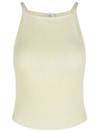 Courrèges Ivory Viscose Blend Top