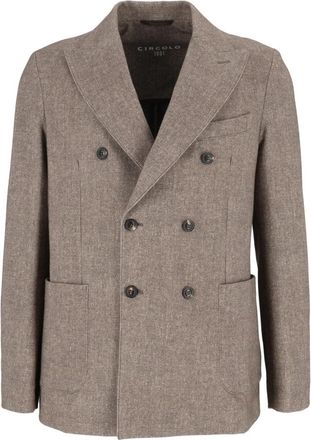 Circolo 1901 Doppiopetto met opgestikte zakken - Heren - Blazers - Bruin - L - Jassen