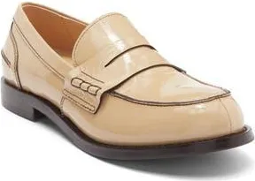 Jeffrey Campbell Books Penny Loafer in Beige Crinkle Patent at Nordstrom Rack, Size 6