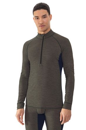 Mey Langarmshirt MEY Prfrmnc+, Herren, Gr. XXL, olive beech, Obermaterial: 48% Schurwolle, 48% Polyester, 4% Elasthan, k&ouml;rpernah h&uuml;ftbedeckend, ohne Aussc