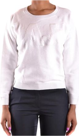 Armani Jeans Trui met ronde hals - Dames - Ronde hals truien - Wit - XS - Katoen - Truien & Vesten