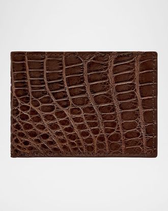 Graphic Image Mens Alligator Leather Slim Bifold Wallet