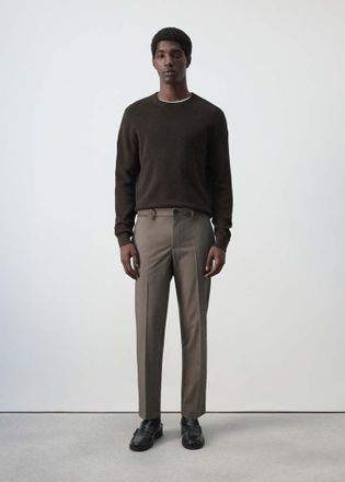 Mango Pantaloni Bologna cropped slim-fit marrone medio - Uomo - 44 - MANGO MAN