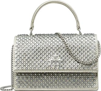 Tory Burch mini Kira embellished shoulder bag - women - Cotton/Viscose - One Size - Silver
