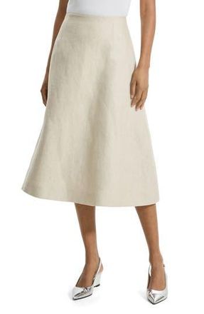 Theory High Waist Linen A-Line Skirt in Straw at Nordstrom Rack, Size 4