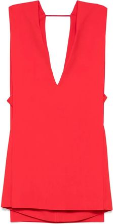Sportmax Abito corto con cintura - Rosso