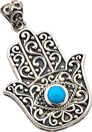 Samuel B. Sleeping Beauty Turquoise Hamsa Pendant at Nordstrom Rack