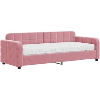 vidaXL Vidaxl - Sof&aacute; Cama Con Colch&oacute;n Terciopelo Rosa 80x200 Cm