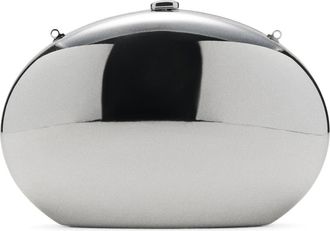 Mango Oval Frame Clutch in Silver at Nordstrom
