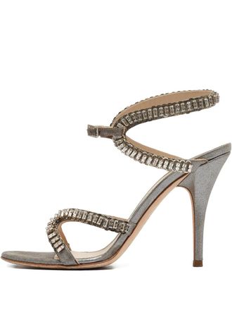 Jimmy Choo London Crystal sandalen met gesp - Zilver