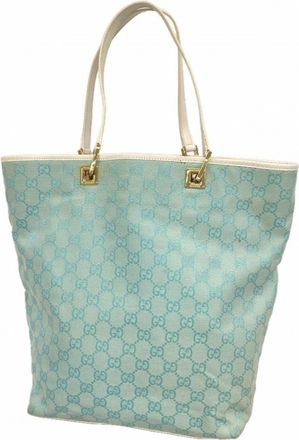 Gucci Blue Canvas Tote Bag (Pre-Owned)