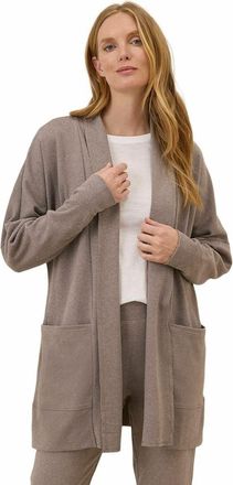 Pact Organic Cotton Airplane Wrap Cardigan in Deep Taupe Heather at Nordstrom, Size X-Large