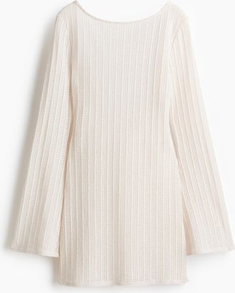 H&M Strandkleid mit U-Boot-Ausschnitt - Weiss