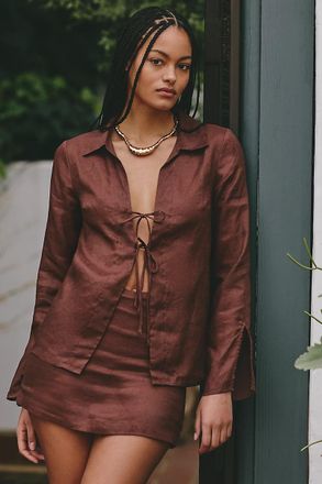 L*Space Venice 100% Linen Skort
