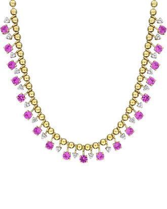 Rina Limor Gold-Plated Silver 4.80 ct. tw. Lab-Grown Sapphire Necklace