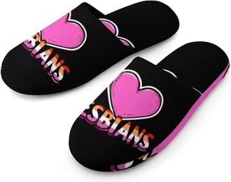 Generic I Love Lesbians Mens House Slippers Slip Indoor Slipper On Shoes Warm Outdoor